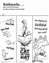 Seuss Bookmarks Suess Activities Sequencing Theodor Geisel Crayons Bright sketch template