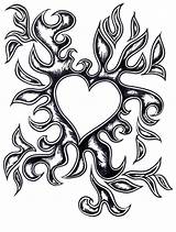 Heart Fire Drawings Flames Hearts Drawing Clip Cliparts Coloring Clipart Flame Pages Library Aleksandramir Info Tattoo Outline Badass Adult Mir sketch template
