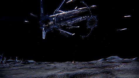 Wallpaper Night Vehicle Moon Mass Effect Andromeda Spaceship