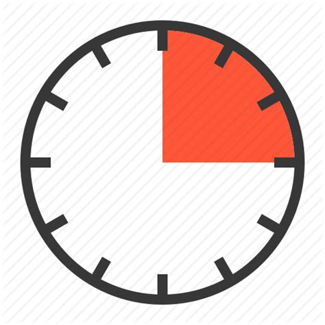 15 Min Clock Fifteen Minute Quarter Timer Icon
