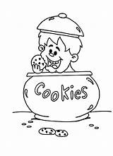 Coloring Jar Cookie Hiding Boy Pages Printable Getcolorings Getdrawings sketch template