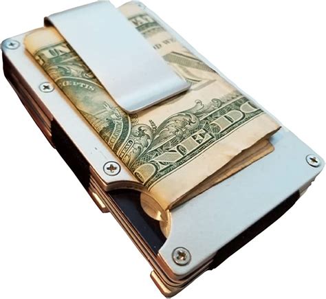 amazoncom metal money clip wallet minimalist mens womens rfid