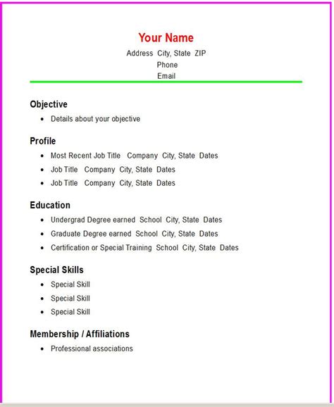 simple resume template   basic resume simple resume