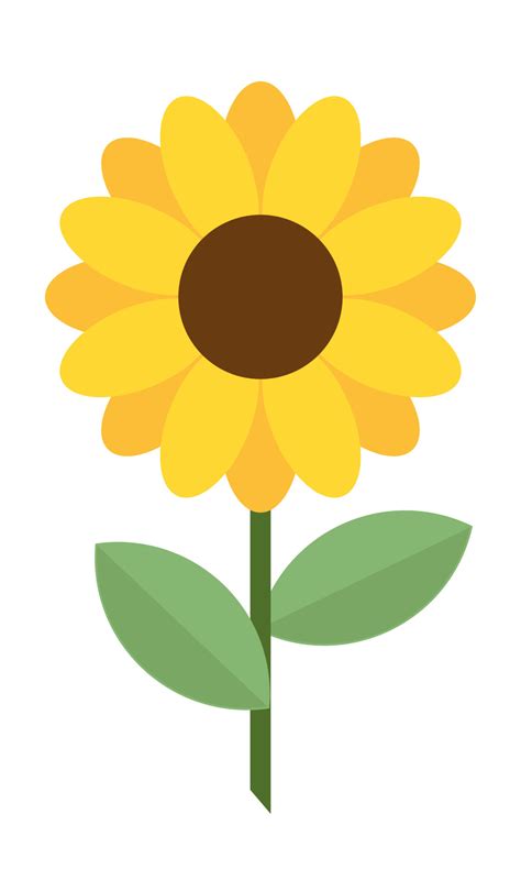 sunflower icon flat style yellow flower clipart summer symbol flower