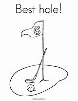 Golf Coloring Hole Cart Course Print Outline Golfer Twistynoodle Built California Usa Noodle Putt sketch template