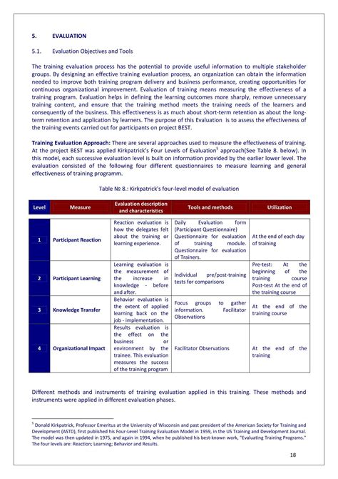 training evaluation report template professional plan templates