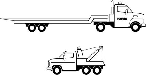 flatbed truck  semi truck coloring page  print