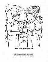 Coloring Sharing Others Sermons4kids sketch template