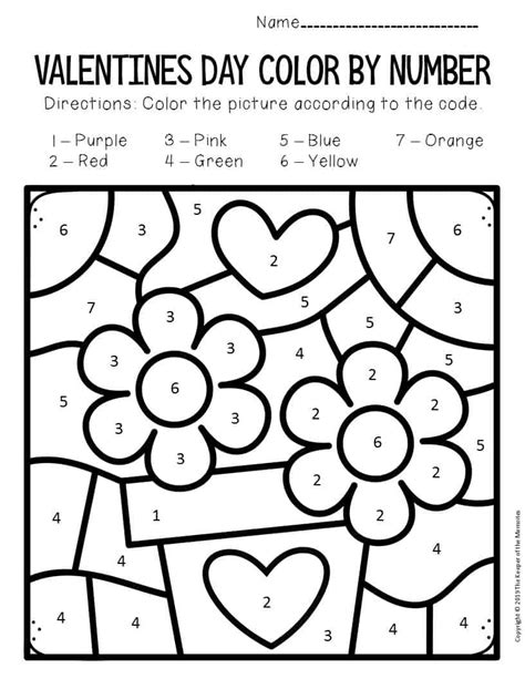 valentines color  number  printables printable word searches
