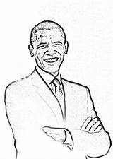 Obama Barack Coloring President Kleurplaat Pages Large Printable Edupics sketch template
