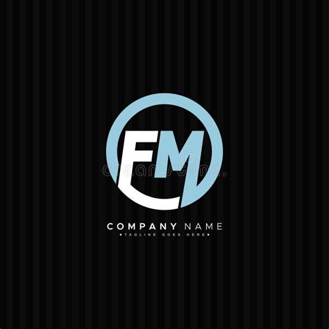 initial letter fm logo minimal business logo stock vector
