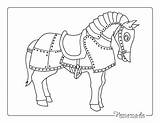 Coloring Horse Pages Armor Sheet Easy Kids Riding Printables sketch template
