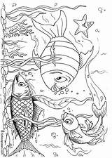 Coloring Fish Pages Underwater Edupics Ones Inspiration Little Add Colouring sketch template