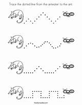 Ant Coloring Trace Anteater Dotted Line Worksheets Favorites Login Add sketch template