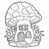 Coloring Mushroom House Pages Toadstool Color Wonderland Alice Getcolorings Print Getdrawings Printable sketch template