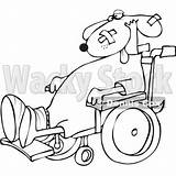 Dog Wheelchair Coloring Clip Vetor Outline Royalty Illustration Djart Dennis Cox Wackystock sketch template
