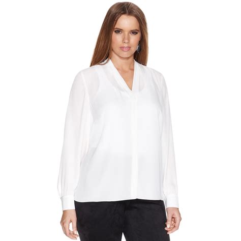 international concepts  size longsleeve blouse  white lyst