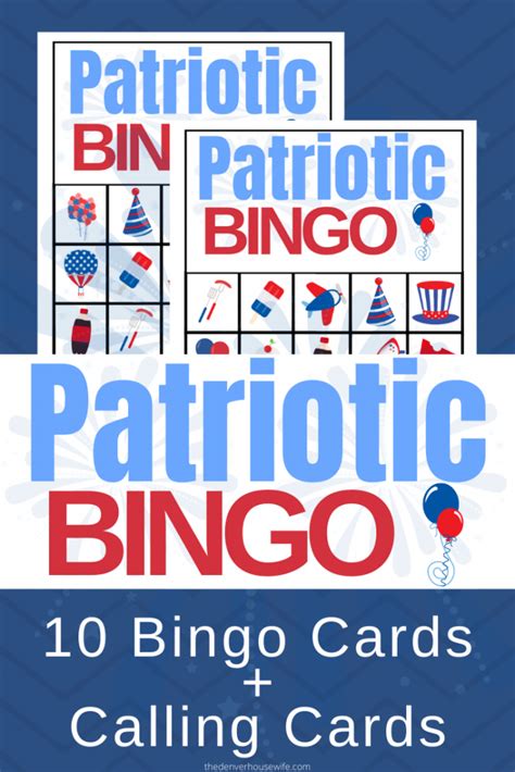 printable patriotic bingo cards  denver housewife