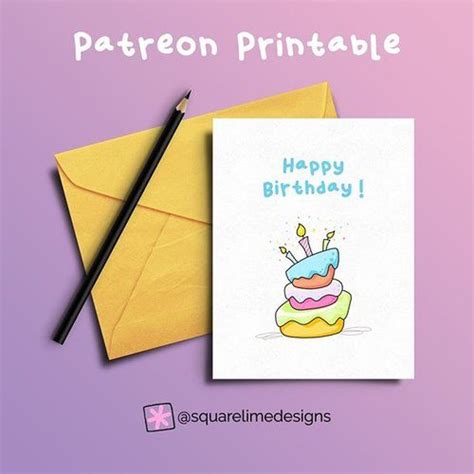 fun happy birthday printable card designed