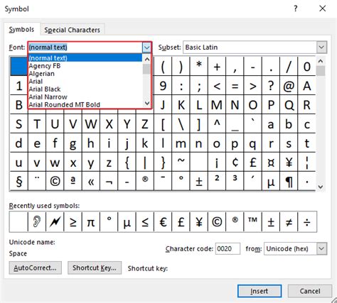 symbols  word   insert  shortcuts software accountant