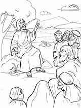 Sermon Preaching Disciples Montagna Discorso Beatitudes Bibel Agung Religiocando Gesù Activities Beatitudini Ausmalen Biblekids sketch template