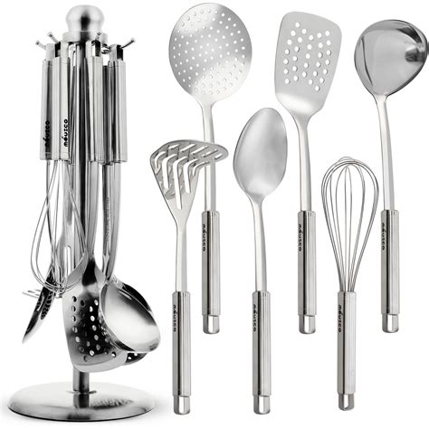 miusco premium stainless steel cooking utensil set  organizer