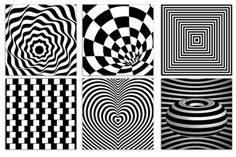 optical illusion digital paper  textures design bundles