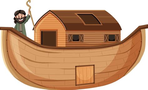 noah standing    ark isolated  white background