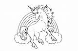 Unicorn Coloring Pages Rainbow Flying Adults Kids Girls Cartoon Adorable sketch template
