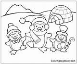 Penguin Pages Family Cute Coloring Color Kids Coloringpagesonly sketch template