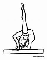 Gymnastics Beam Girl Balance Gymnast Coloring Pages Bars Colormegood Sports sketch template