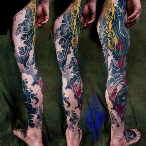 Tatuaż Noga Fala Udo Przez Plurabella Tattoo