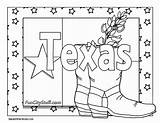 Texas Coloring Color Pages Tex Big Sheet Boots Printable Book Symbols Bluebonnets Cares Away Style Stuff Funcitystuff Template Theme Preschool sketch template