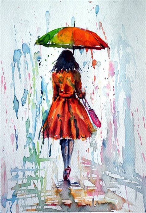 kovacs anna brigitta colorful rain umbrella art colorful paintings