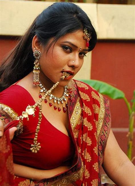 Telugu Spicy Actress Joythi Hot Red Saree Stills