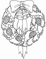 December Coloring Pages Kids Wreath sketch template