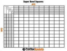 printable super bowl squares  grid office pool nfl superbowl