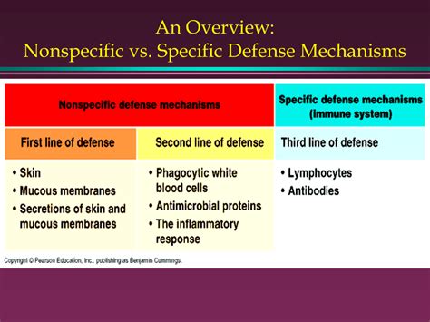 overview nonspecific  specific defense mechanisms