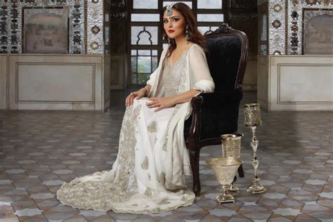 bridals and grooms styles pakistani bridal double shirt frocks collection