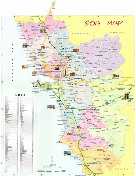 complete tourists map  goa india  travelers