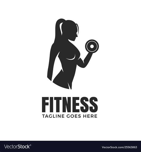 fitness woman logo design isolated on white vector image
