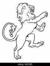 Lion Heraldic Rampant Coat Arms Stock Crest Illustration Vector Clipart Tattoo Hind Legs Depositphotos Shield Standing Its Those Found Coloriage sketch template