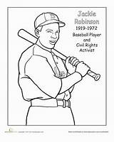 Jackie Robinson History Coloring Baseball Worksheets Activities Month Kids Worksheet Search Education Rosa Parks Grade Unit Study Yahoo Color Choose sketch template