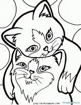 Coloring Pages Cute Cat Kittens Colouring Kitten Printable Kids Sheets Cartoon Davemelillo sketch template
