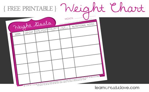 printable weight chart