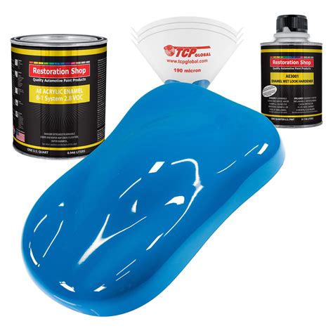 restoration shop speed blue acrylic enamel auto paint complete quart paint kit single