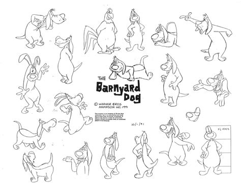 barnyard dog looney tunes model sheet looney tunes cartoon