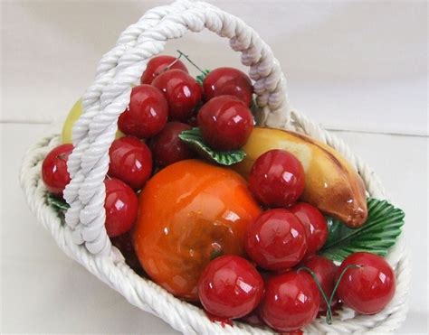 Vintage Ceramic Fruit Basket Handmade In Italy By Lemontreevintage