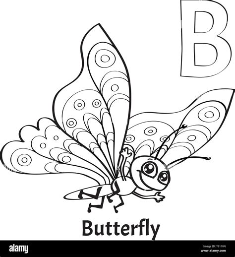 vector alphabet letter  coloring page butterfly stock vector image
