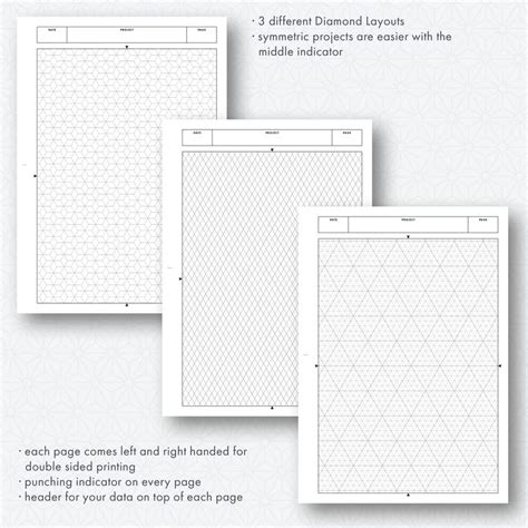 quilting graph paper set english instant  printable etsy